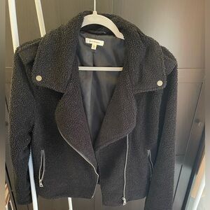 Motto teddy jacket black
